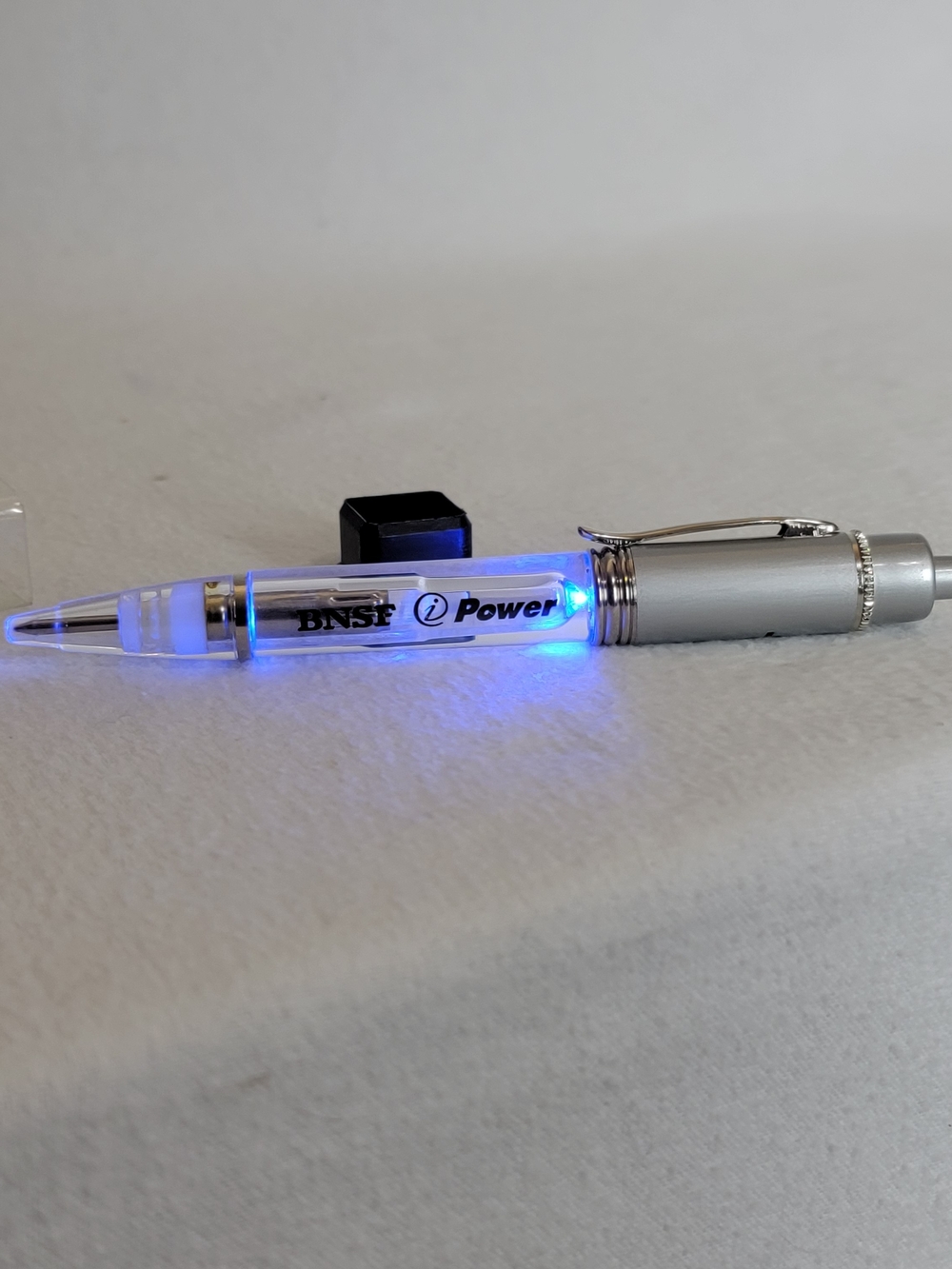 BNSF iPower LED Light-Up Ballpoint Pen - Clear/Blue